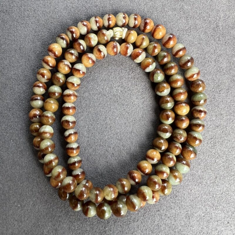 [6mm] Icy Multi-color Jade Necklace Beads, NBM-3262 | Certified Grade A Jade
