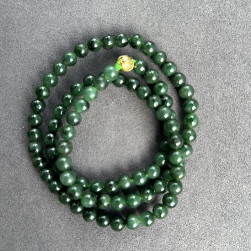 [7mm] Icy Green Jade Necklace Beads, NBG-3321 | Certified Grade A Jade