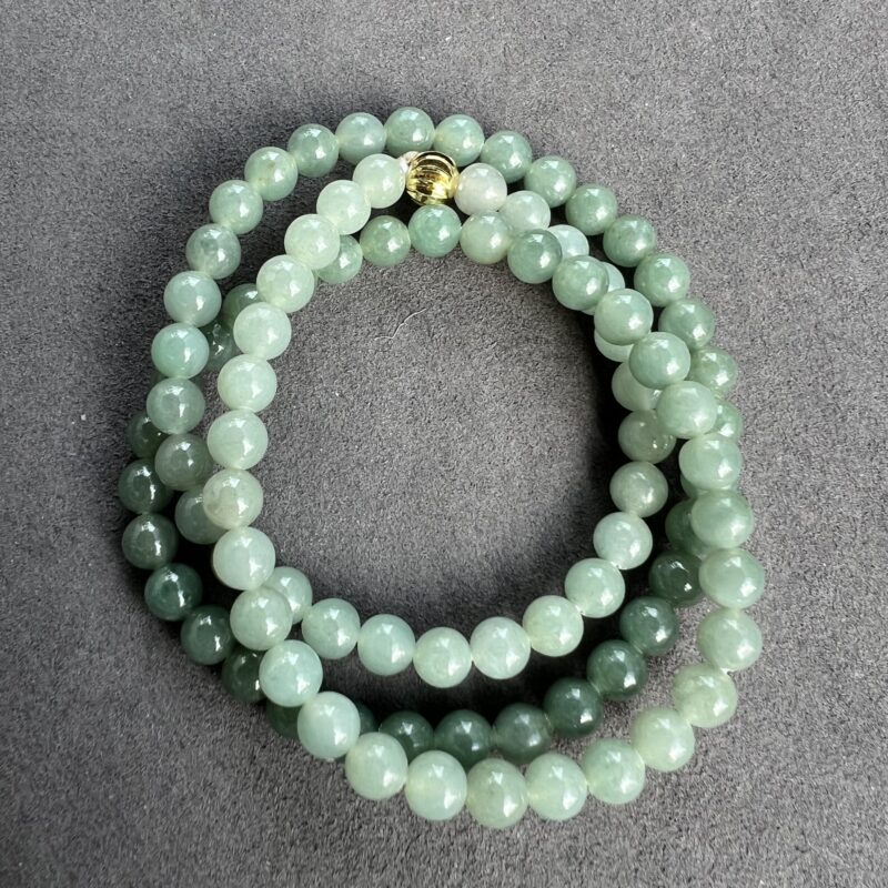 [7mm] Icy Blue Jade Necklace Beads, NBB-3332 | Certified Grade A Jade