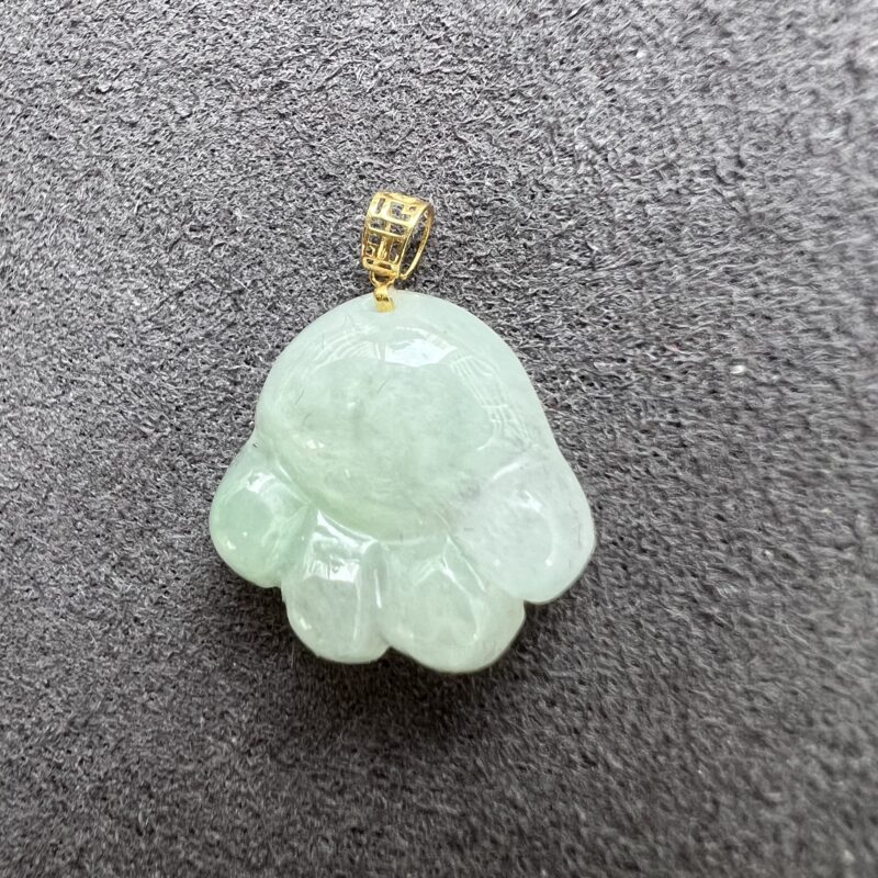 Glutinous Icy Blue Jade Pendant Paw shape, PPB-4151 | Certified Grade A Jade