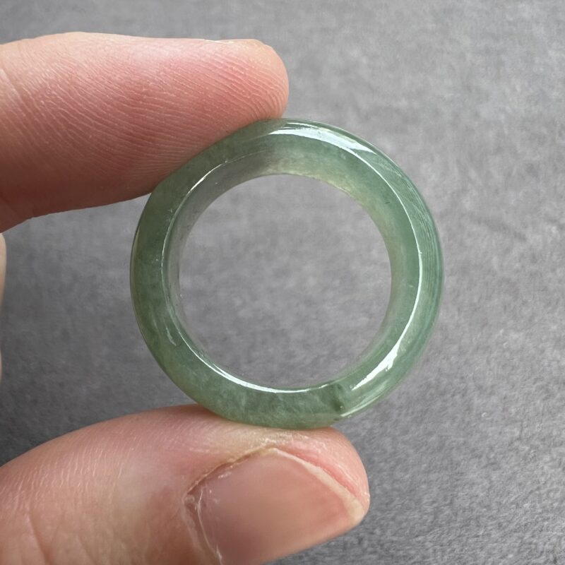 [HK18] Glutinous Icy Blue Jade Ring Full Jadeite Ring, RCB-4178 | Certified Grade A Jade