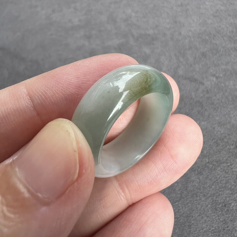 [HK16] Glutinous Icy Blue Jade Ring Full Jadeite Ring, RCB-4202 | Certified Grade A Jade