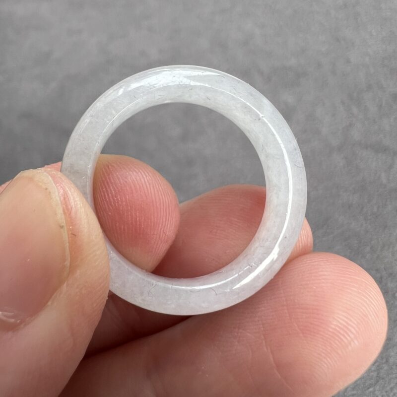 [HK18] Glutinous Icy Icy White Jade Ring Full Jadeite Ring, RCI-4216 | Certified Grade A Jade
