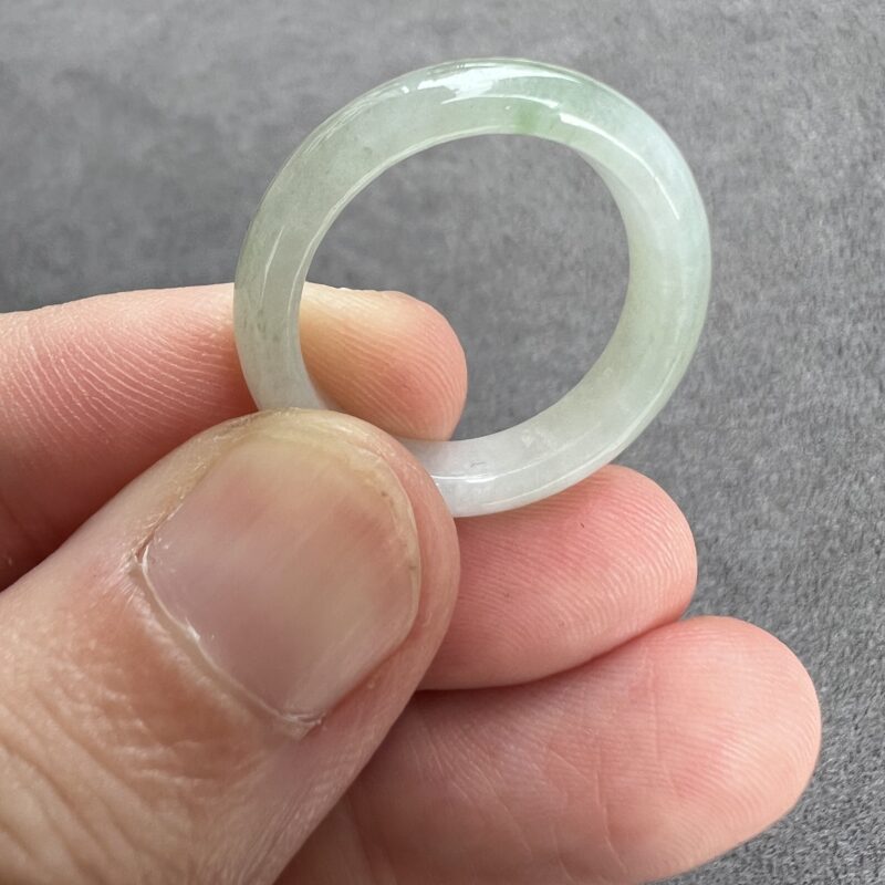 [HK16] Glutinous Icy Icy White Jade Ring Full Jadeite Ring, RCI-4223 | Certified Grade A Jade