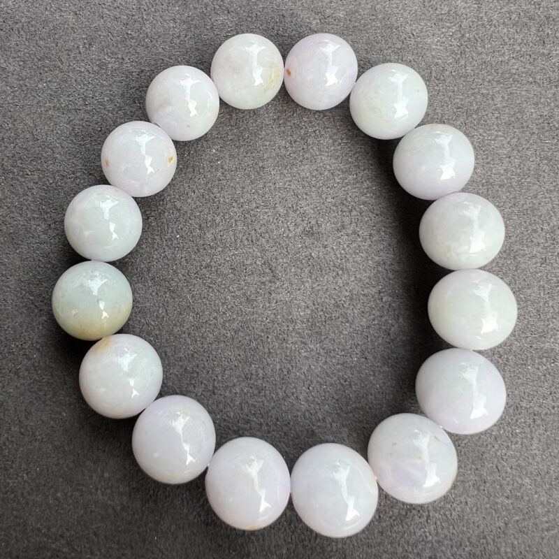 [13mm] Icy Multi-color Jade Bracelet Beads, BBM-4402 | Certified Grade A Jade
