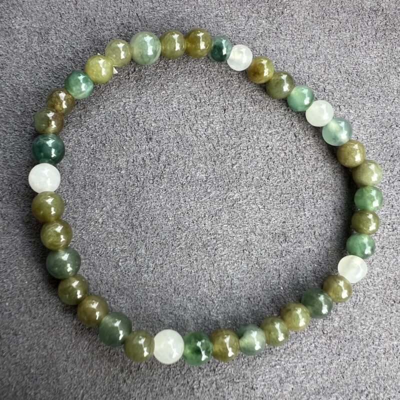 [5mm] Glutinous Icy Multi-color Jade Bracelet Beads, BBM-4435 | Certified Grade A Jade