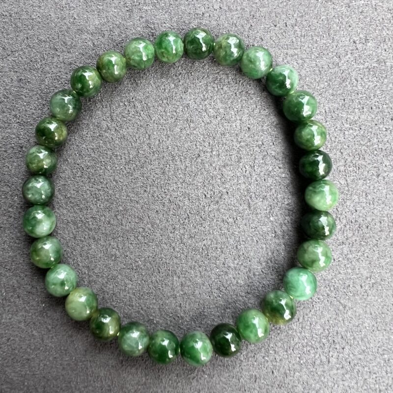 [6mm] Icy Green Jade Bracelet Beads, BBG-4469 | Certified Grade A Jade
