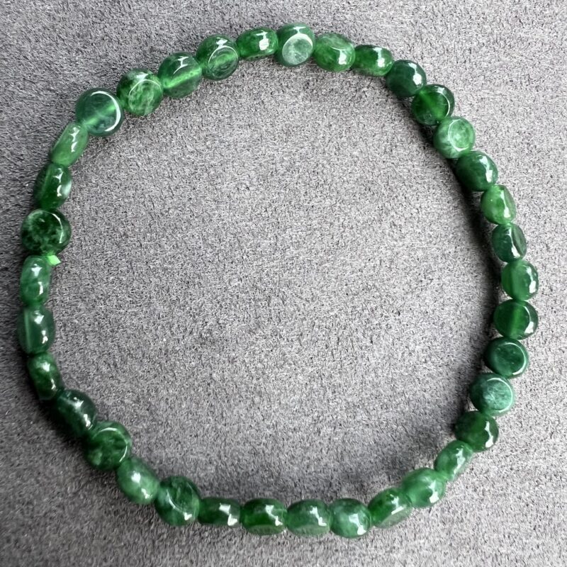 [5mm] Icy Green Jade Bracelet Beads, BBG-4474 | Certified Grade A Jade