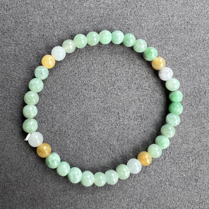 [5mm] Glutinous Icy Multi-color Jade Bracelet Beads, BBM-4597 | Certified Grade A Jade