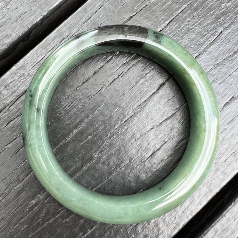 [53mm] Icy Green Jade Classic Bangle Round (Zheng Quan), CZG-5179 | Certified Grade A Jade