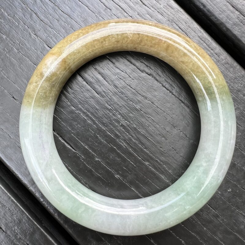 [50mm] Icy Yellow Jade Classic Bangle Round (Yuan Tiao), CYY-5191 | Certified Grade A Jade