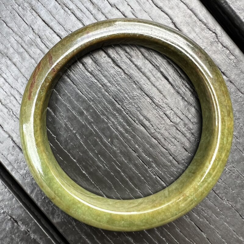 [52mm] Icy Yellow Jade Classic Bangle Round (Zheng Quan), CZY-5230 | Certified Grade A Jade