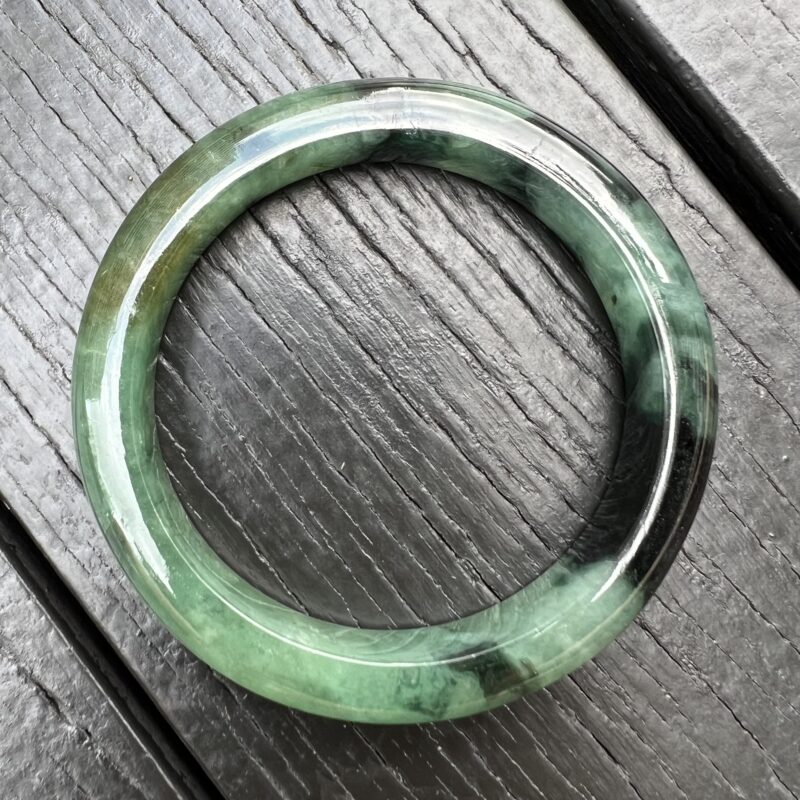 [53mm] Icy Green Jade Classic Bangle Round (Zheng Quan), CZG-5241 | Certified Grade A Jade