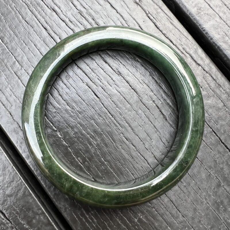 [53mm] Icy Green Jade Classic Bangle Round (Zheng Quan), CZG-5268 | Certified Grade A Jade