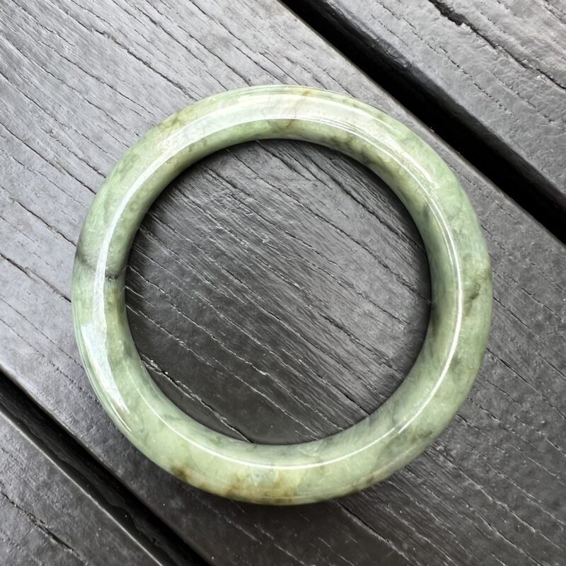 [54mm] Icy Green Jade Classic Bangle Round (Zheng Quan), CZG-5280 | Certified Grade A Jade