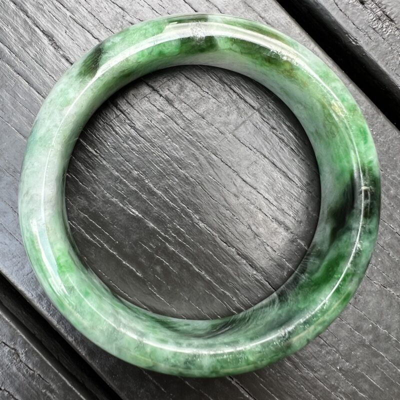 [54mm] Icy Green Jade Classic Bangle Round (Zheng Quan), CZG-5292 | Certified Grade A Jade