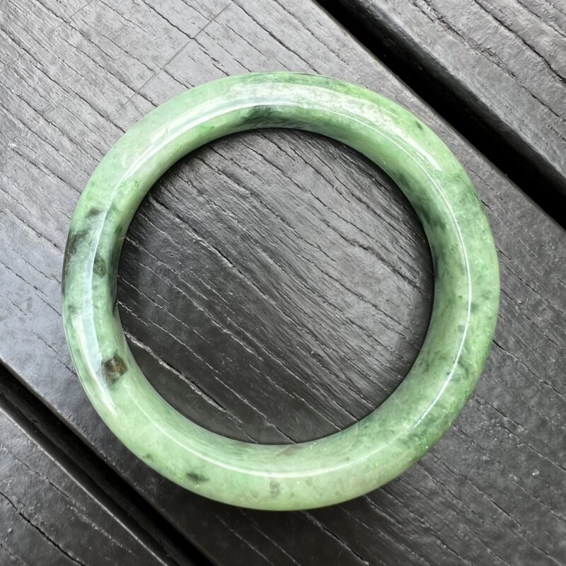 [55mm] Icy Green Jade Classic Bangle Round (Zheng Quan), CZG-5319 | Certified Grade A Jade