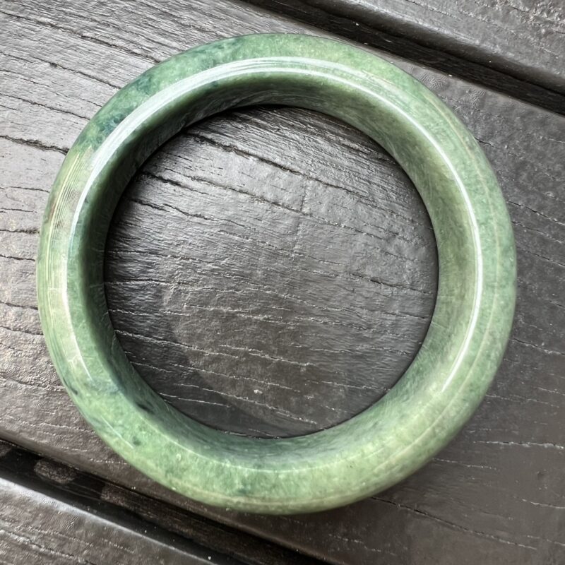 [56mm] Icy Green Jade Classic Bangle Round (Zheng Quan), CZG-5376 | Certified Grade A Jade