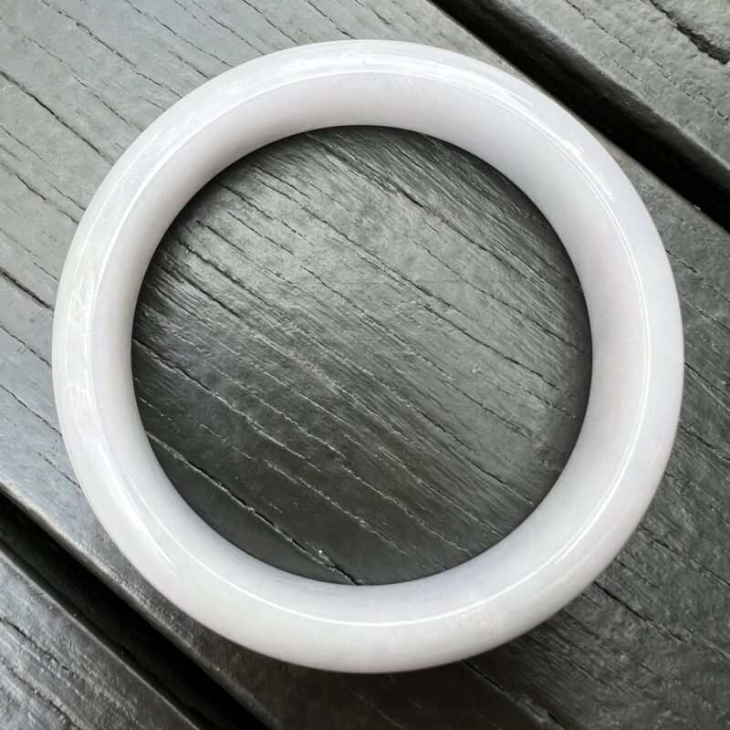 [57mm] Icy Lavender Jade Classic Bangle Round (Zheng Quan), CZL-5387 | Certified Grade A Jade