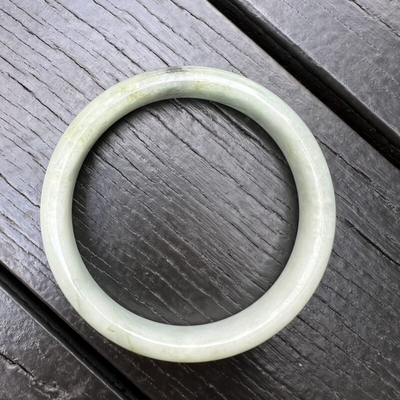 [57mm] Icy Icy White Jade Classic Bangle Round (Zheng Quan), CZI-5399 | Certified Grade A Jade