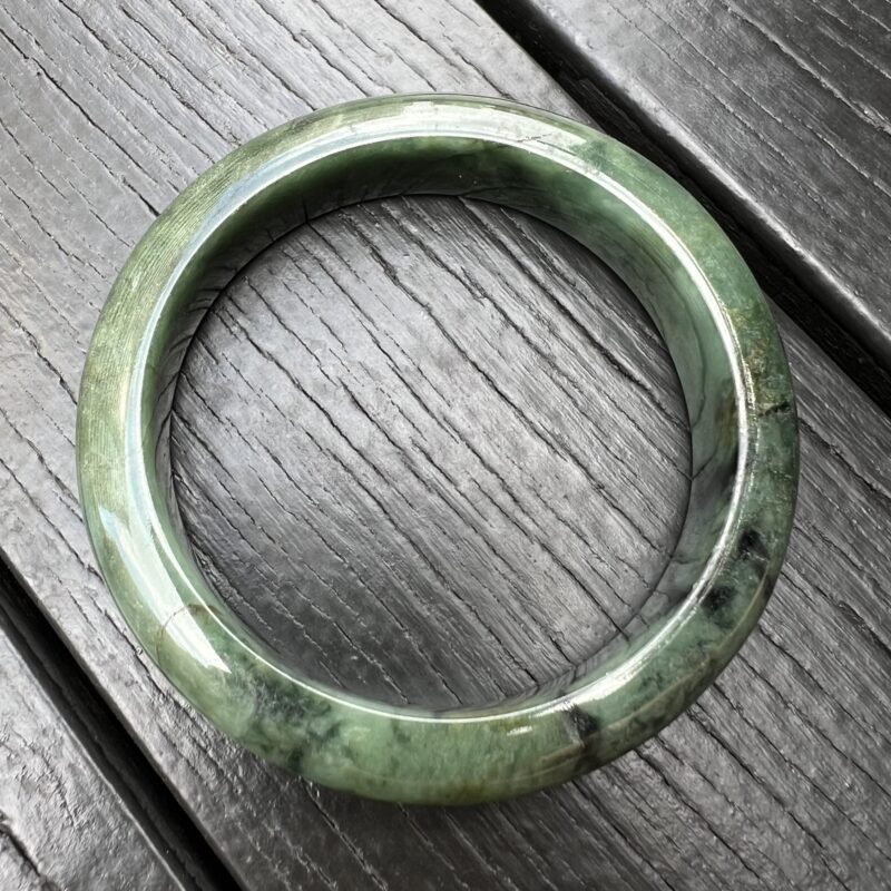 [58mm] Icy Green Jade Classic Bangle Round (Yuan Tiao), CYG-5440 | Certified Grade A Jade