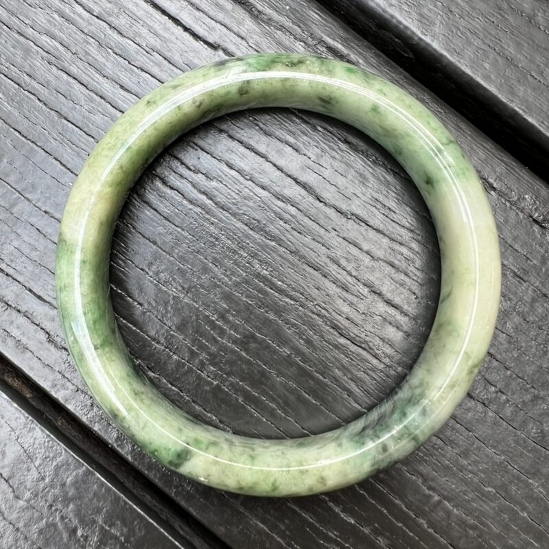 [59mm] Icy Yellow Jade Classic Bangle Round (Zheng Quan), CZY-5465 | Certified Grade A Jade