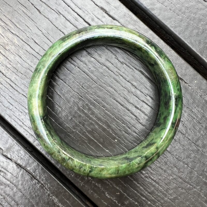 [58mm] Icy Green Jade Classic Bangle Round (Zheng Quan), CZG-5495 | Certified Grade A Jade