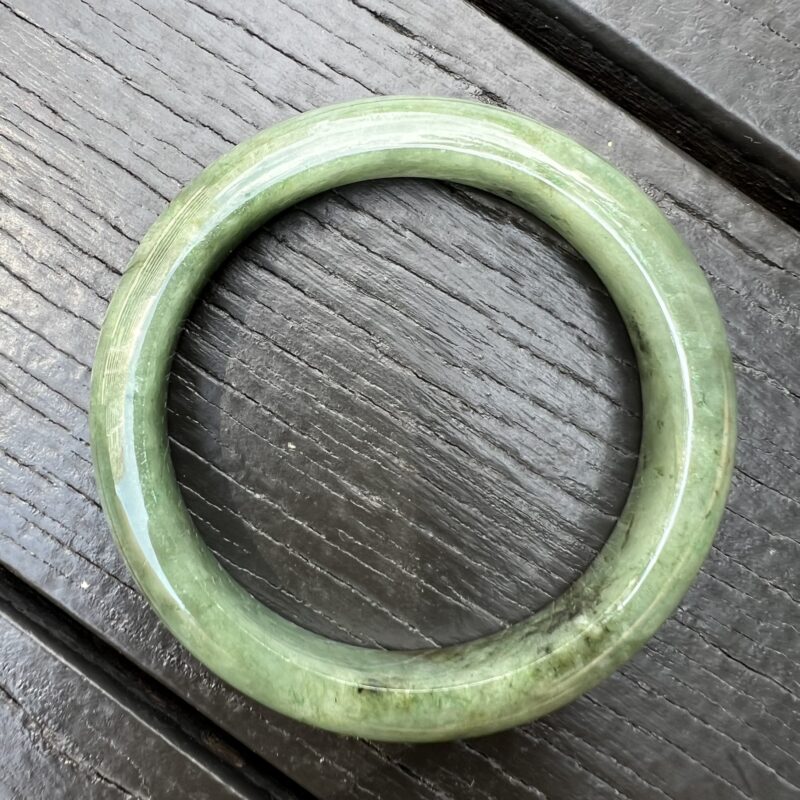 [55mm] Icy Green Jade Classic Bangle Round (Zheng Quan), CZG-5509 | Certified Grade A Jade