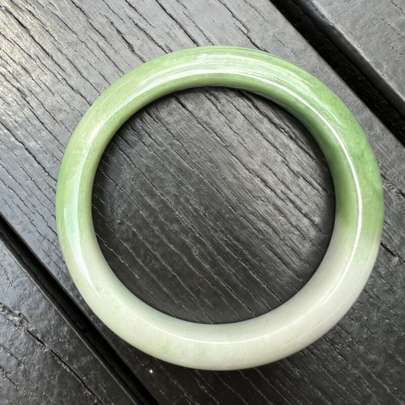 [59mm] Icy Green Jade Classic Bangle Round (Zheng Quan), CZG-5588 | Certified Grade A Jade