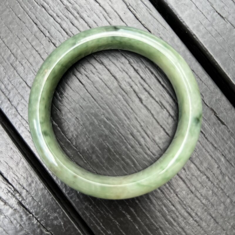 [58mm] Icy Green Jade Classic Bangle Round (Zheng Quan), CZG-5746 | Certified Grade A Jade