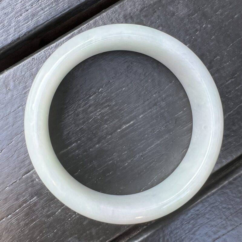 [61mm] Icy Green Jade Classic Bangle Round (Zheng Quan), CZG-5812 | Certified Grade A Jade