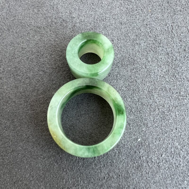 [HK18] Icy Green Jade Ring Full Jadeite Ring, Thumb Ring, RRG-6413 | Certified Grade A Jade