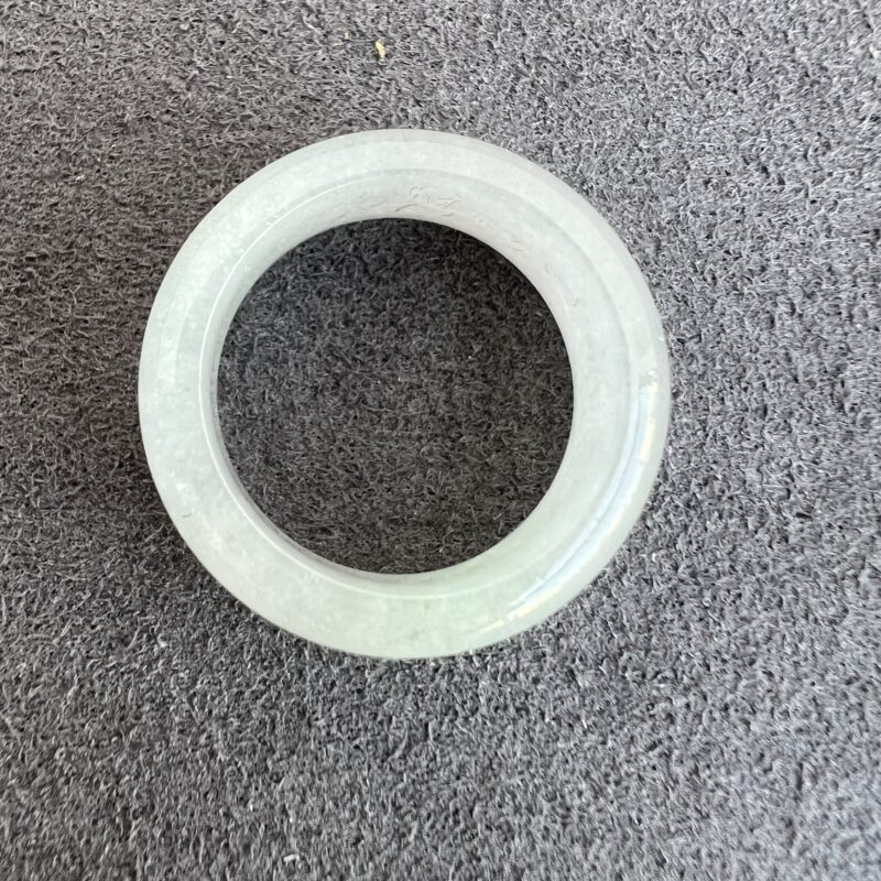 [HK12] Glutinous Icy Icy White Jade Ring Full Jadeite Ring, RRI-6525 | Certified Grade A Jade