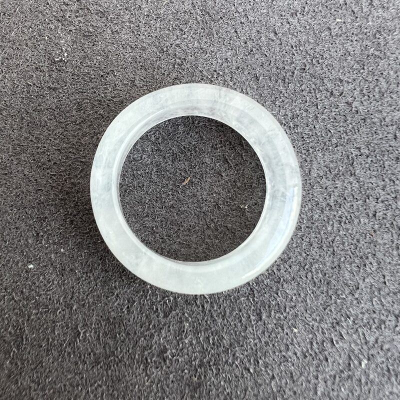 [HK14] Glassy Icy White Jade Ring Full Jadeite Ring, RRI-6538 | Certified Grade A Jade
