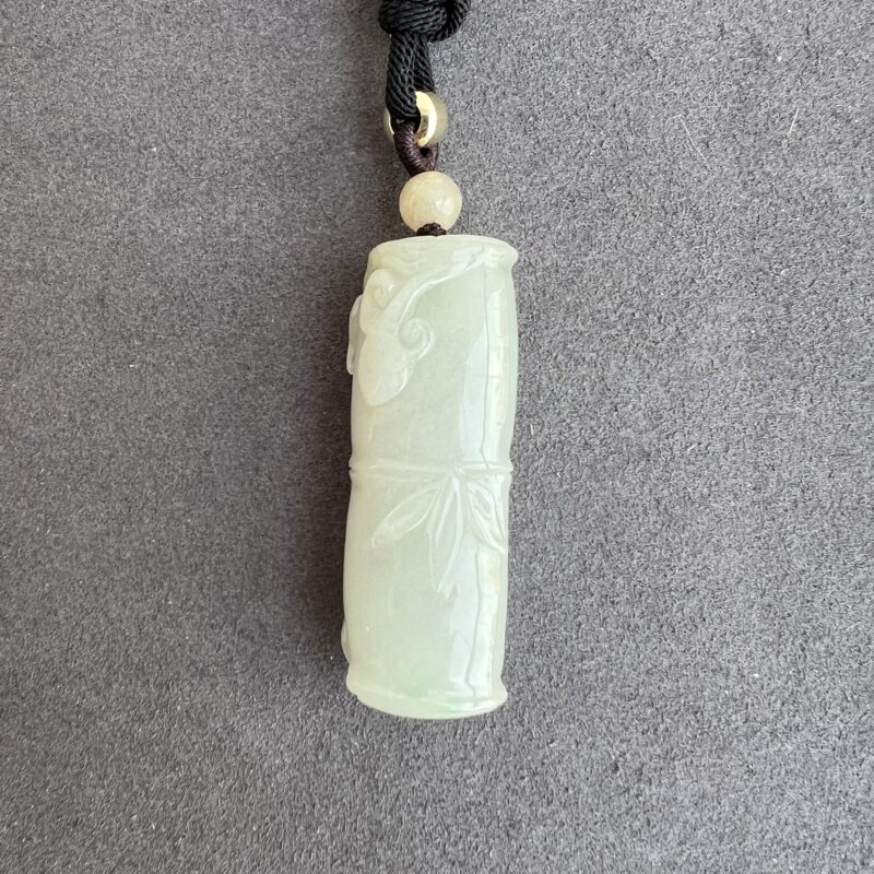 Icy Icy White Jade Pendant Bamboo, PEI-7400 | Certified Grade A Jade