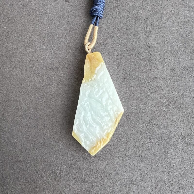 Icy Yellow Jade Pendant Irregular, PIY-7407 | Certified Grade A Jade