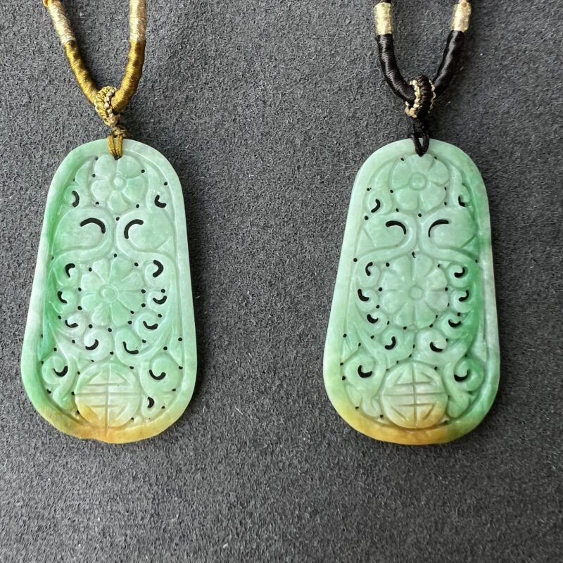 Icy Multi-color Jade Pendant Plate (Wu Shi Pai), PWM-7434 | Certified Grade A Jade