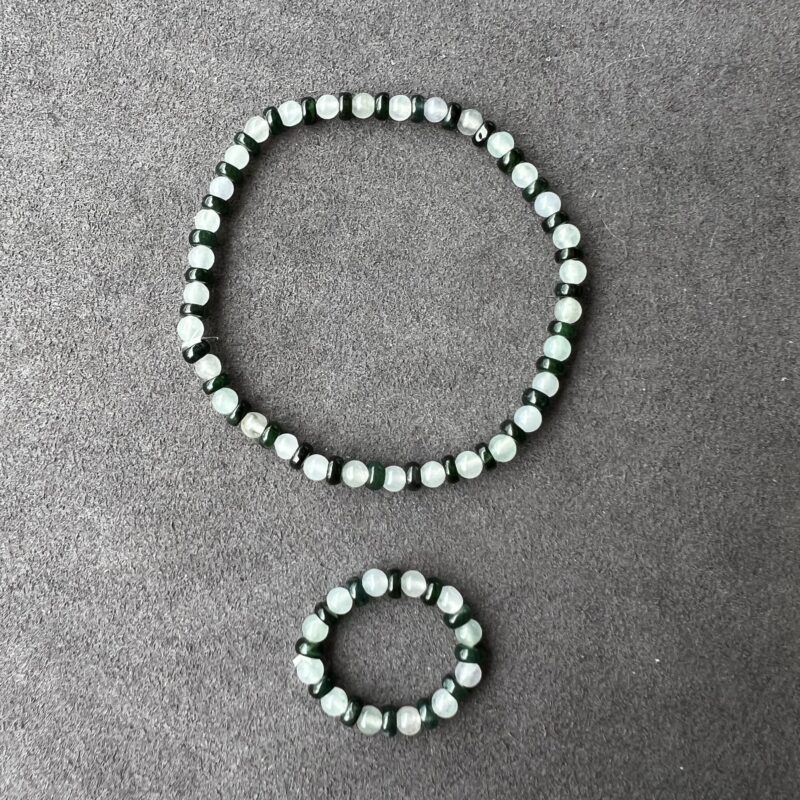 [3mm] Glutinous Icy Icy White Jade Set Beads, SRI-7527 | Certified Grade A Jade