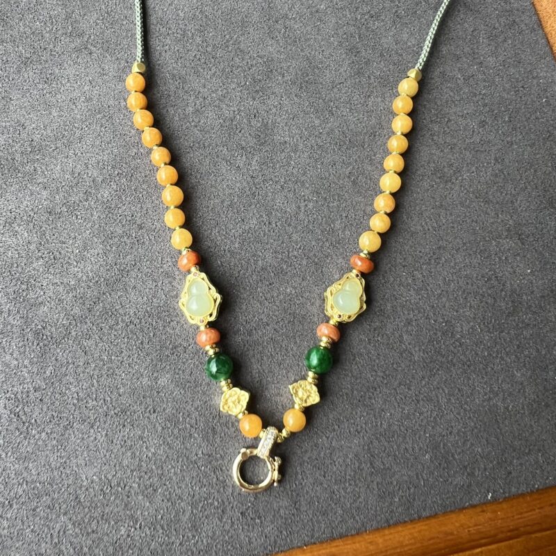 [6mm] Icy Multi-color Jade Necklace Beads, NBM-7530 | Certified Grade A Jade
