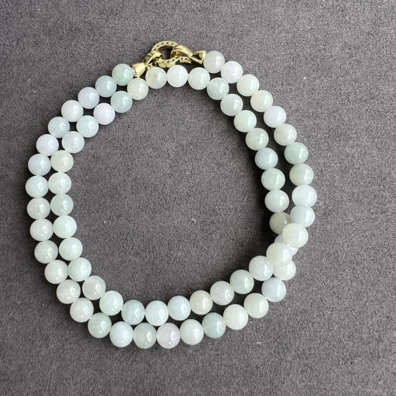 [7mm] Icy Multi-color Jade Necklace Beads, NBM-7571 | Certified Grade A Jade
