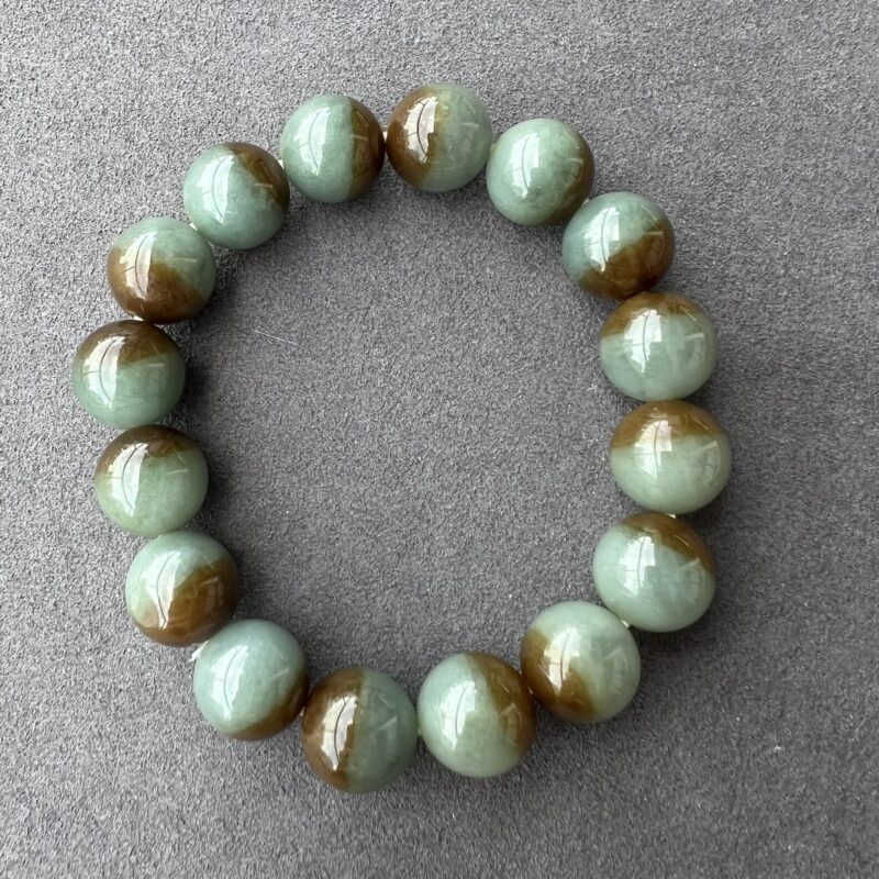 [12mm] Icy Multi-color Jade Bracelet Beads, BBM-8246 | Certified Grade A Jade