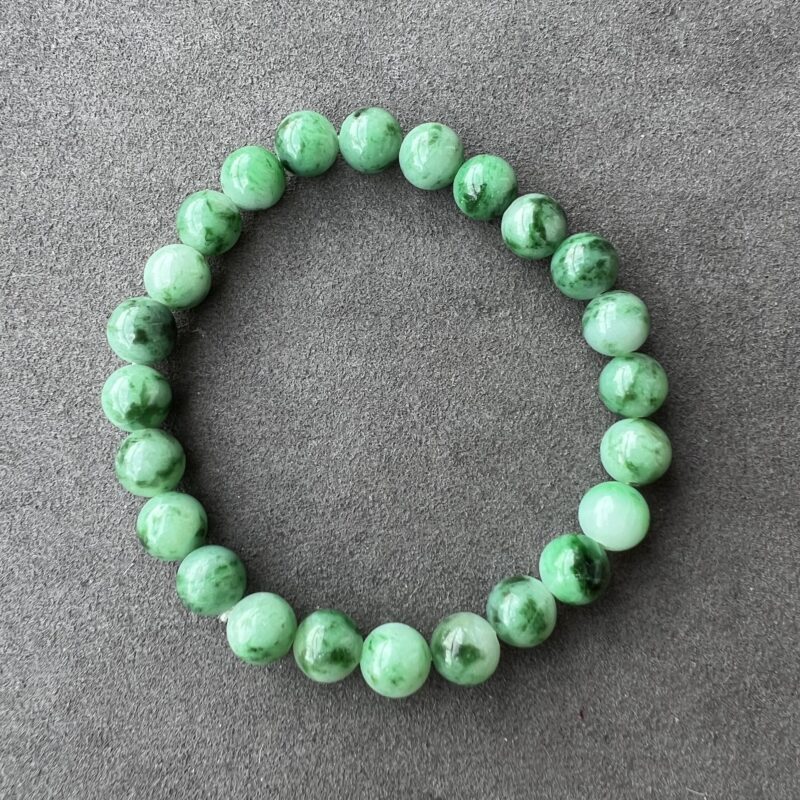 [8mm] Icy Green Jade Bracelet Beads, BBG-8252 | Certified Grade A Jade