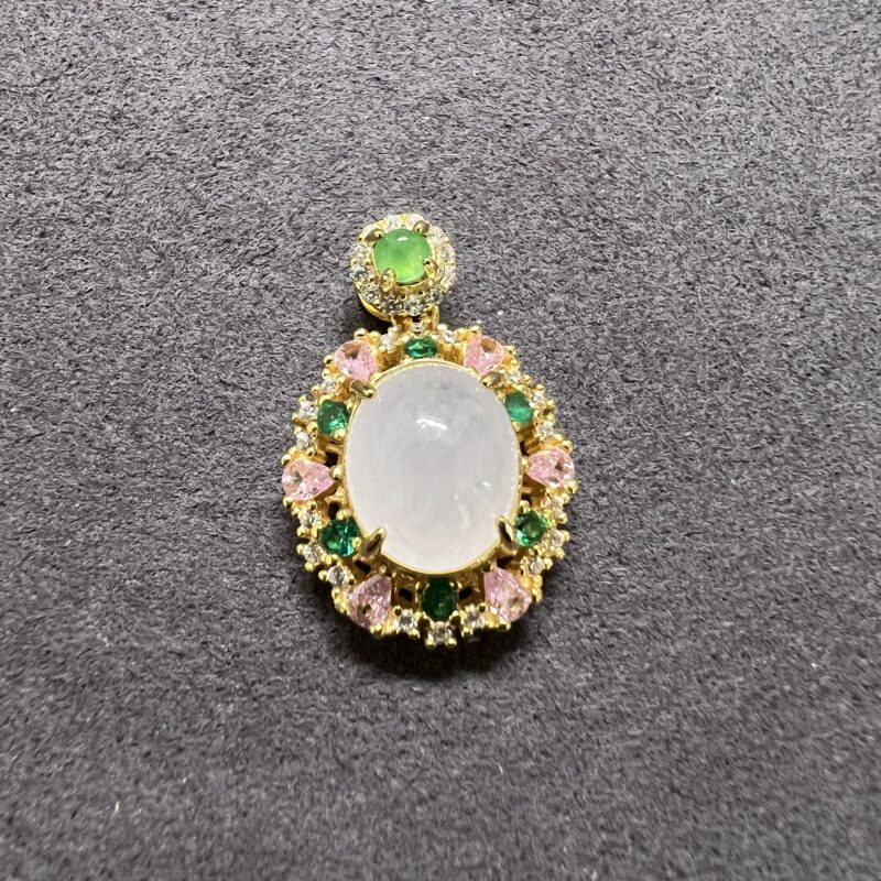 Icy Pink Jade Pendant , POP-8289 | Certified Grade A Jade