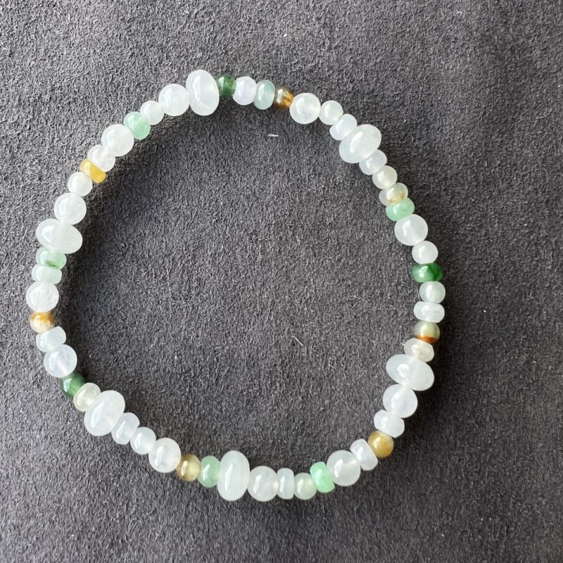 [5mm] Icy Multi-color Jade Bracelet Beads, BBM-8368 | Certified Grade A Jade