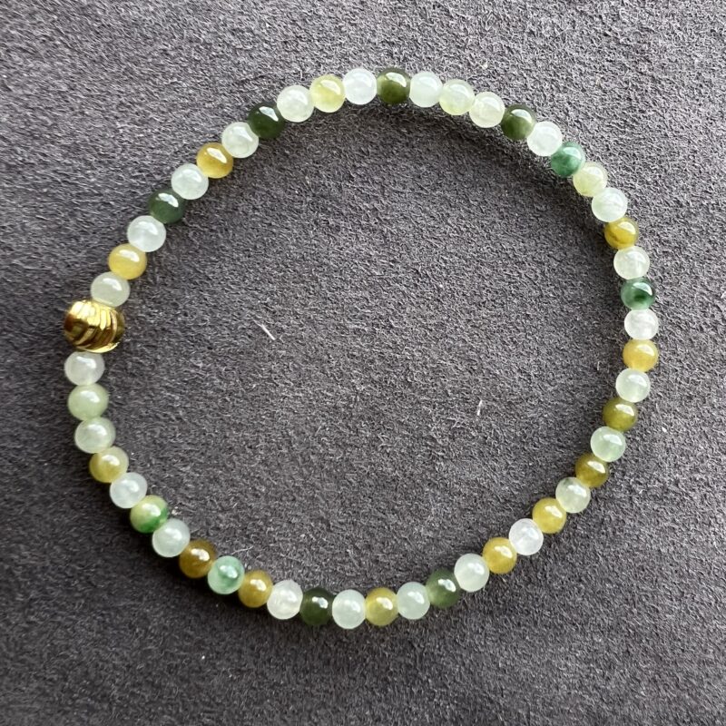 [3mm] Glutinous Icy Multi-color Jade Bracelet Beads, BBM-8374 | Certified Grade A Jade