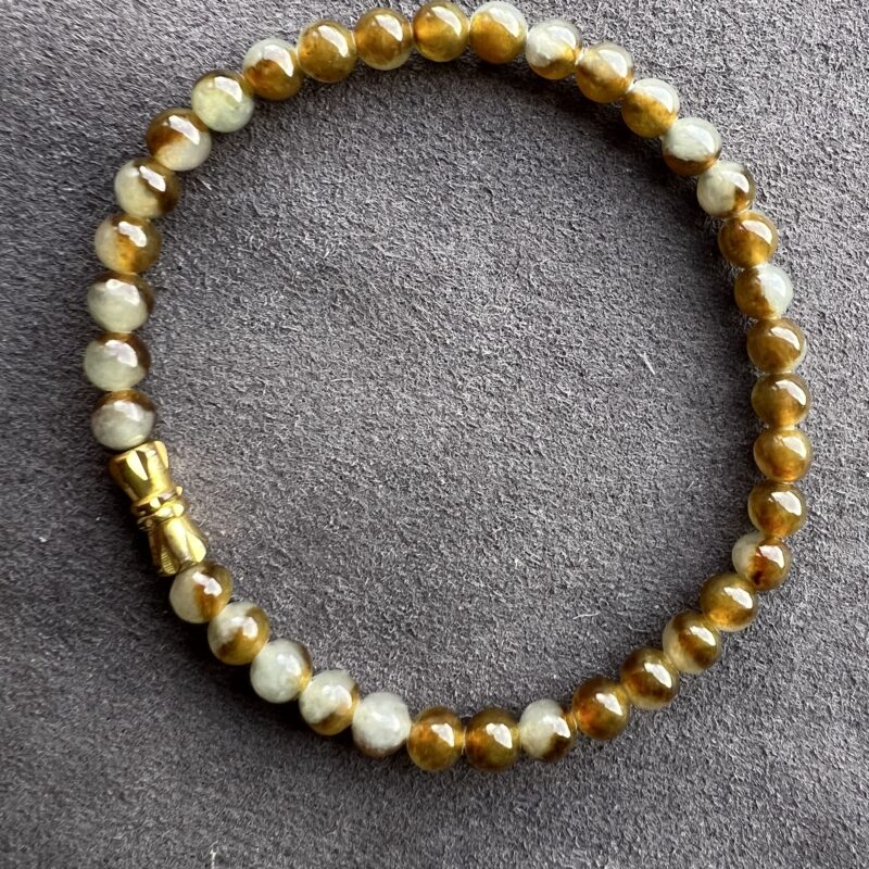[5mm] Icy Orange Jade Bracelet Beads, BBO-8375 | Certified Grade A Jade