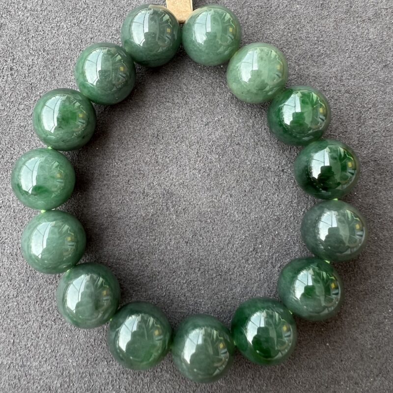 [13mm] Icy Green Jade Bracelet Beads, BBG-8667 | Certified Grade A Jade