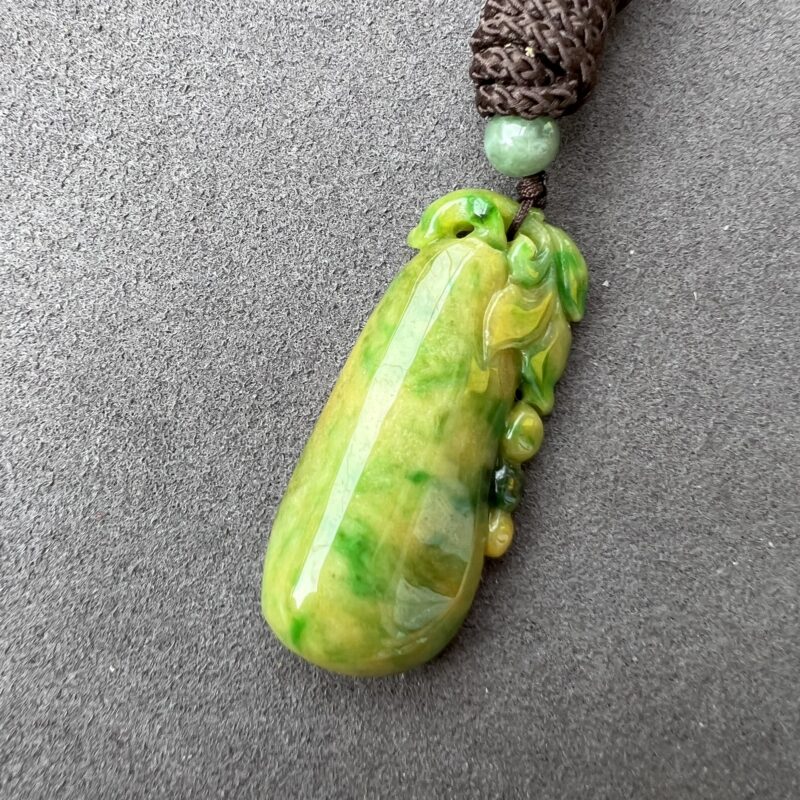 Icy Yellow Jade Pendant Gourd (Fu Gua), PLY-8683 | Certified Grade A Jade