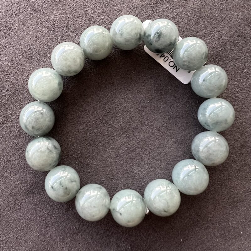 [13mm] Icy Blue Jade Bracelet Beads, BBB-9249 | Certified Grade A Jade