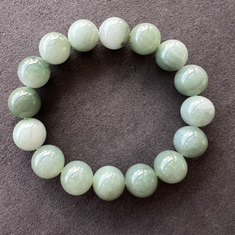 [13mm] Icy Blue Jade Bracelet Beads, BBB-9251 | Certified Grade A Jade
